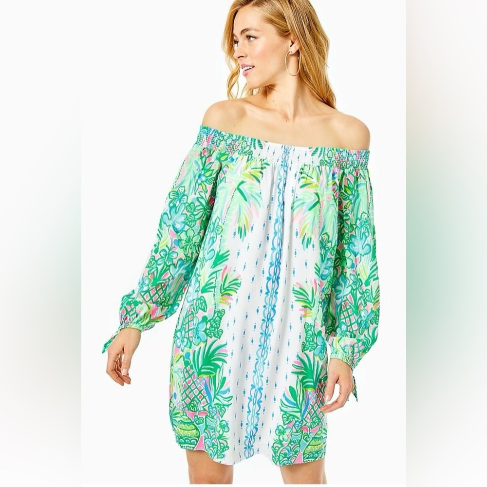 Lilly Pulitzer Maryellen off the Shoulder Dress - Picture 13 of 13